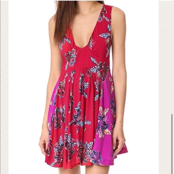 Pink & Red Floral “Thought I was Dreaming” Free People Dress - Picture 5 of 9